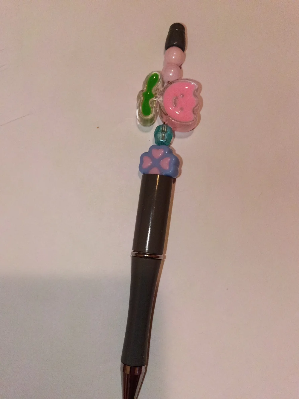 Cute Pink & Green Charm Pen for Kids - Decorative Beaded Pen